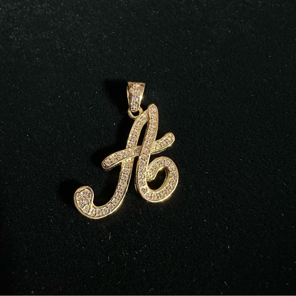 Script Initial “A” Pendant Necklace 925 - image 1